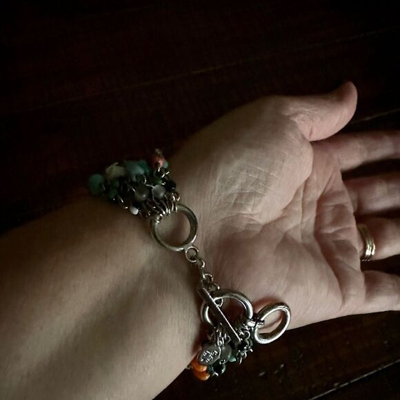 Cookie Lee multi strand beaded bracelet turquoise bohemian - Picture 3 of 5